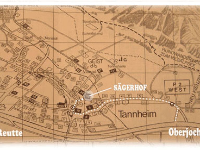 Village map of Tannheim, Tyrol